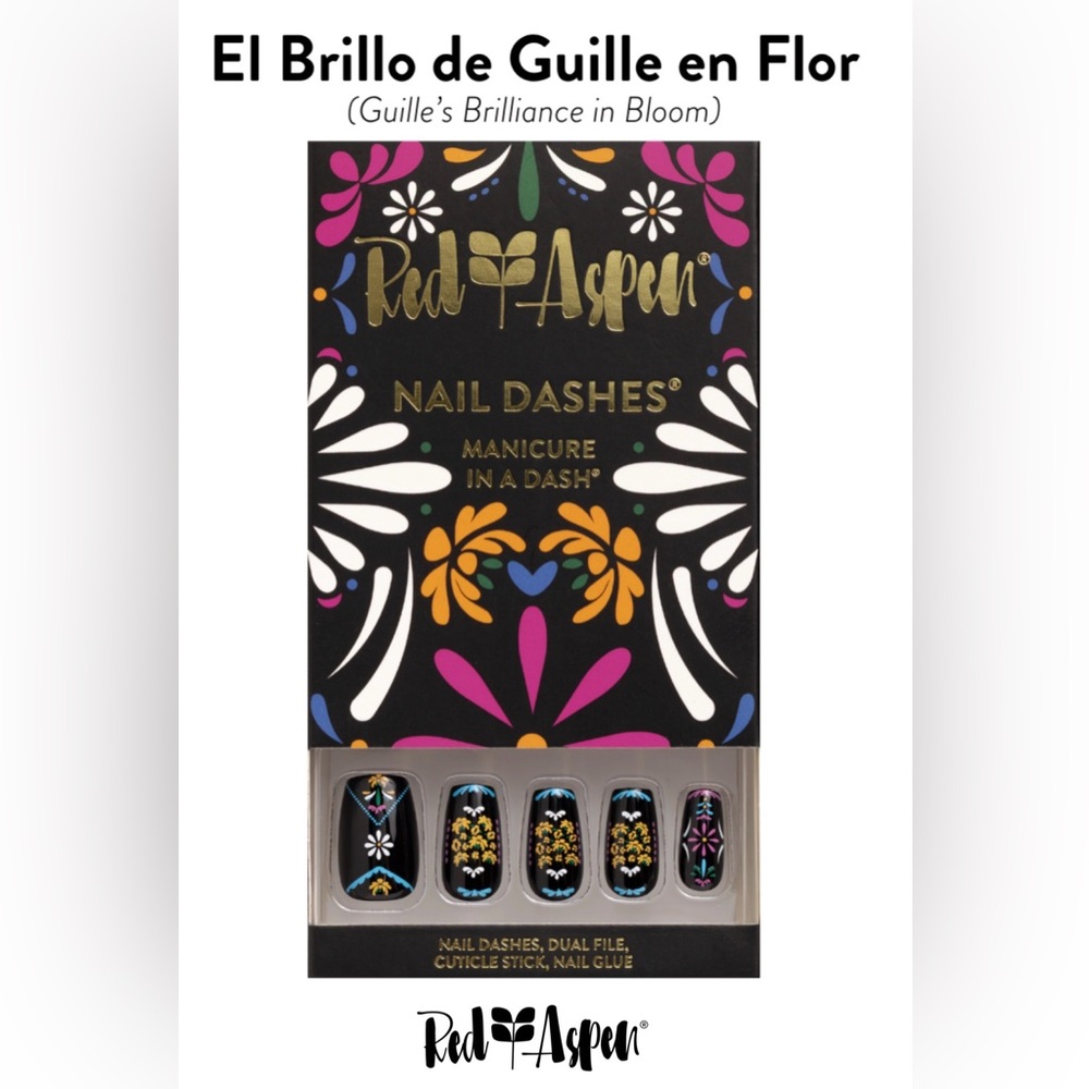 Red Aspen Nail Dashes 
El Brillo De Guille En Flor med coffin shiny designs b6f
